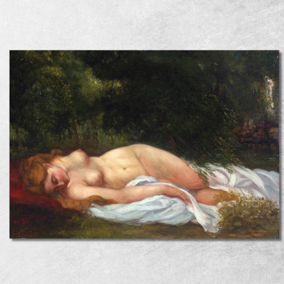Mentire Nudo Gustave Courbet cg121 quadro stampato su tela