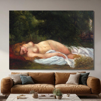 Mentire Nudo Gustave Courbet cg121 quadro stampato su tela