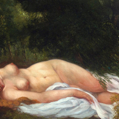 Mentire Nudo Gustave Courbet cg121 quadro stampato su tela