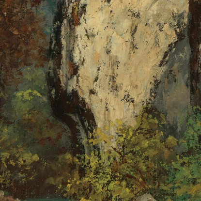 Paesaggio Con Ruscello E Roccia Gustave Courbet cg125 quadro stampato su tela