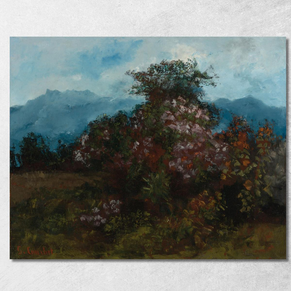 Paesaggio Con Messa Di Fiori Gustave Courbet cg126 quadro stampato su tela Paesaggio Con Messa Di Fiori Gustave Courbet cg126 quadro stampato su tela