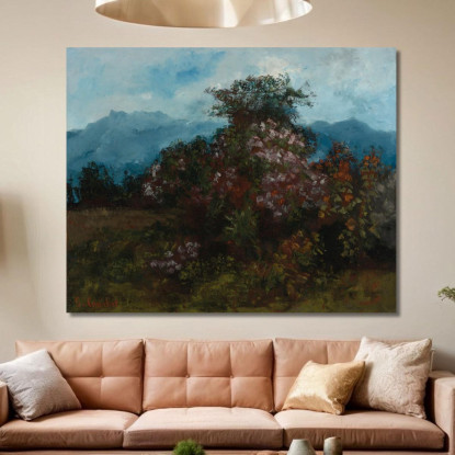 Paesaggio Con Messa Di Fiori Gustave Courbet cg126 quadro stampato su tela
