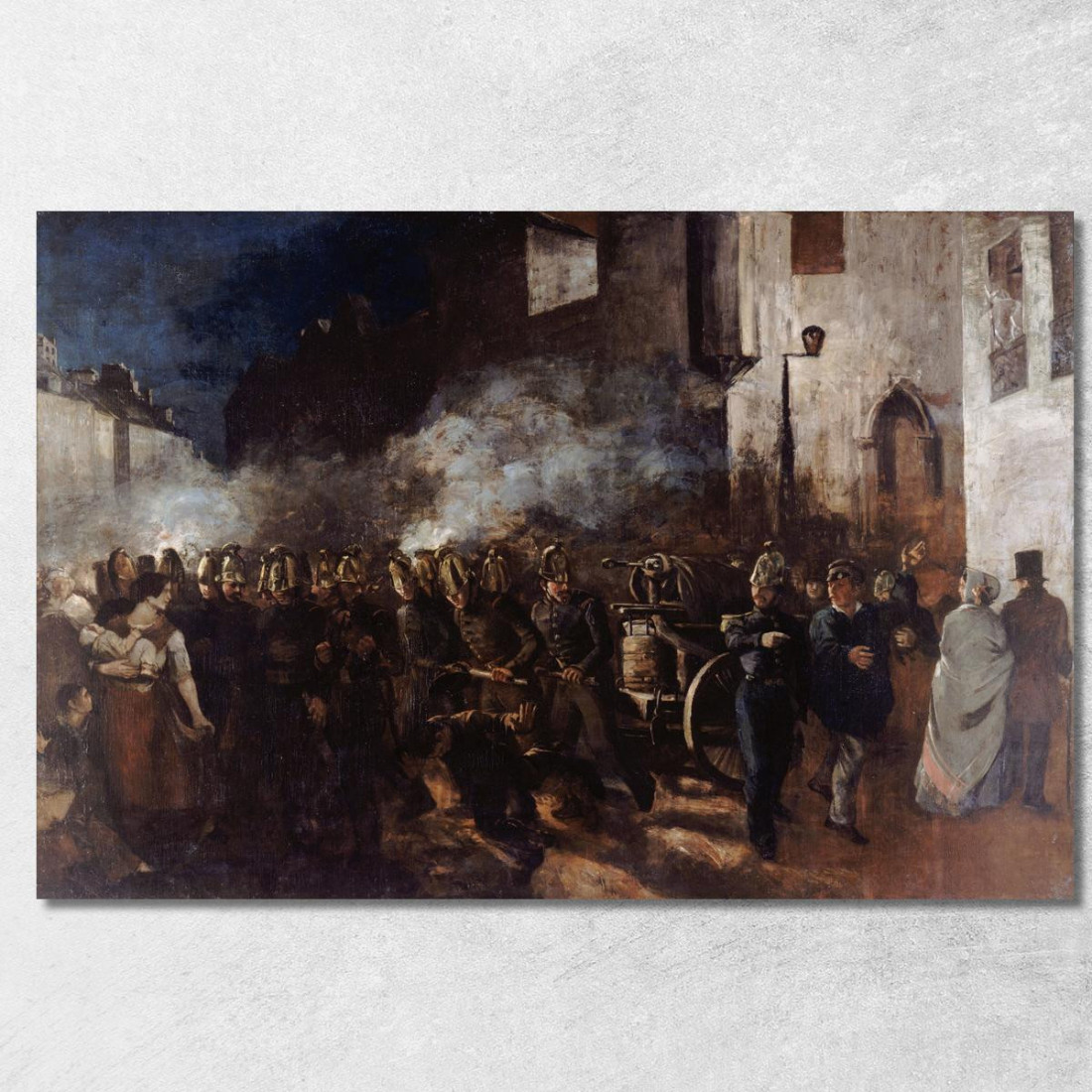 Vigili Del Fuoco Che Corrono Verso Un Incendio Gustave Courbet cg129 quadro stampato su tela Vigili Del Fuoco Che Corrono Verso Un Incendio Gustave Courbet cg129 quadro stampato su tela