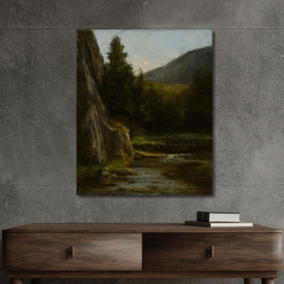 Flusso Di Abeti Rocciosi Gustave Courbet cg147 quadro stampato su tela