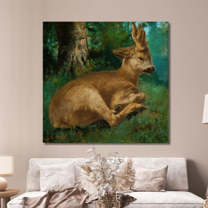 Capriolo Gustave Courbet cg149 quadro stampato su tela