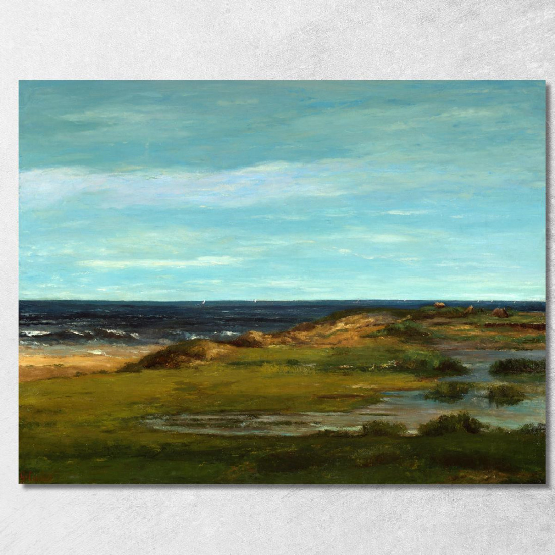 Paesaggio Marino Gustave Courbet cg150 quadro stampato su tela Paesaggio Marino Gustave Courbet cg150 quadro stampato su tela