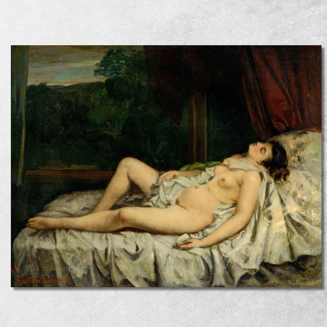 Nudo Addormentato Gustave Courbet cg154 quadro stampato su tela Nudo Addormentato Gustave Courbet cg154 quadro stampato su tela
