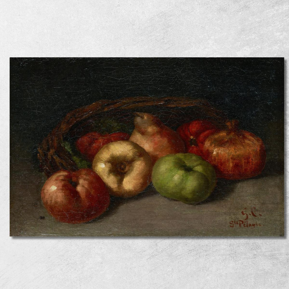 Natura Morta Con Mele Pere E Melograni Gustave Courbet cg158 quadro stampato su tela Natura Morta Con Mele Pere E Melograni Gustave Courbet cg158 quadro stampato su tela