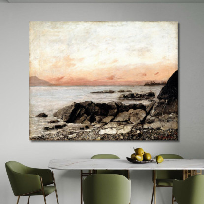 Tramonto Vevey Svizzera Gustave Courbet cg162 quadro stampato su tela