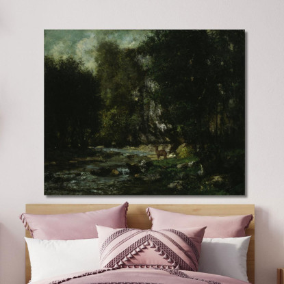 Il Ruscello Di Les Puits-Noir Gustave Courbet cg164 quadro stampato su tela