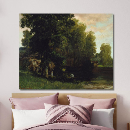 Il Bordo Della Piscina Au Bord De L'Etang Gustave Courbet cg167 quadro stampato su tela