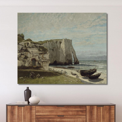 Le Scogliere Di Etretat Dopo La Tempesta Gustave Courbet cg168 quadro stampato su tela