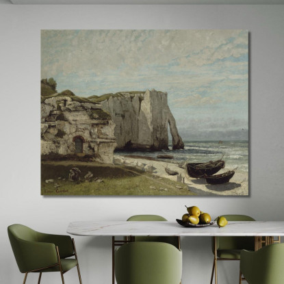 Le Scogliere Di Etretat Dopo La Tempesta Gustave Courbet cg168 quadro stampato su tela