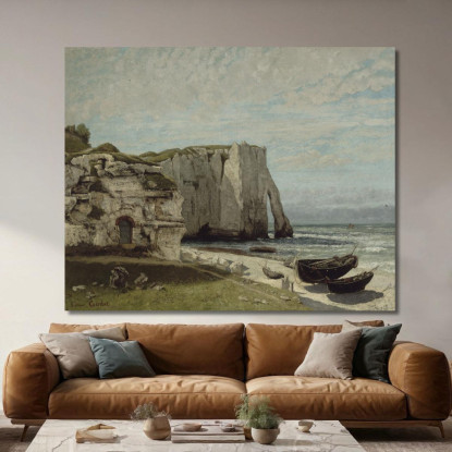 Le Scogliere Di Etretat Dopo La Tempesta Gustave Courbet cg168 quadro stampato su tela