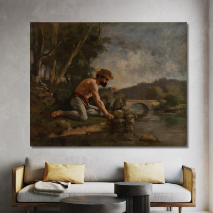 Il Pescatore Gustave Courbet cg169 quadro stampato su tela