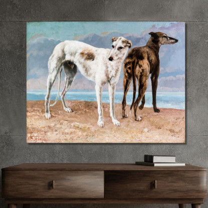 I Levrieri Del Conte Di Choiseul Gustave Courbet cg173 quadro stampato su tela