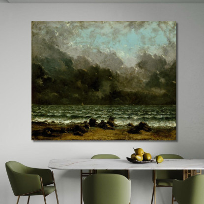 Il Mare Gustave Courbet cg178 quadro stampato su tela