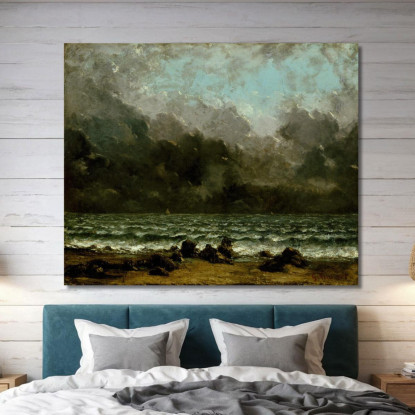 Il Mare Gustave Courbet cg178 quadro stampato su tela