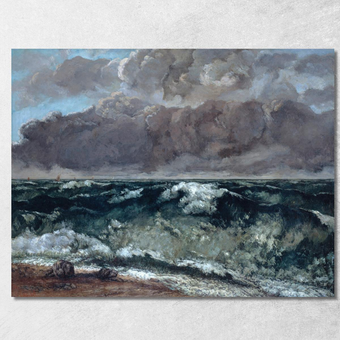 L'Onda 3 Gustave Courbet cg183 quadro stampato su tela L'Onda 3 Gustave Courbet cg183 quadro stampato su tela