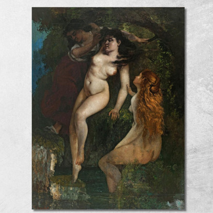 Tre Bagnanti Gustave Courbet cg188 quadro stampato su tela