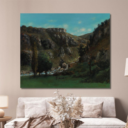 Valle Della Loue Vicino A Mouthiers-Haute-Pierre Gustave Courbet cg189 quadro stampato su tela