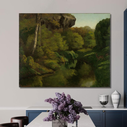 Vista Nella Foresta Di Fontainebleau Gustave Courbet cg190 quadro stampato su tela