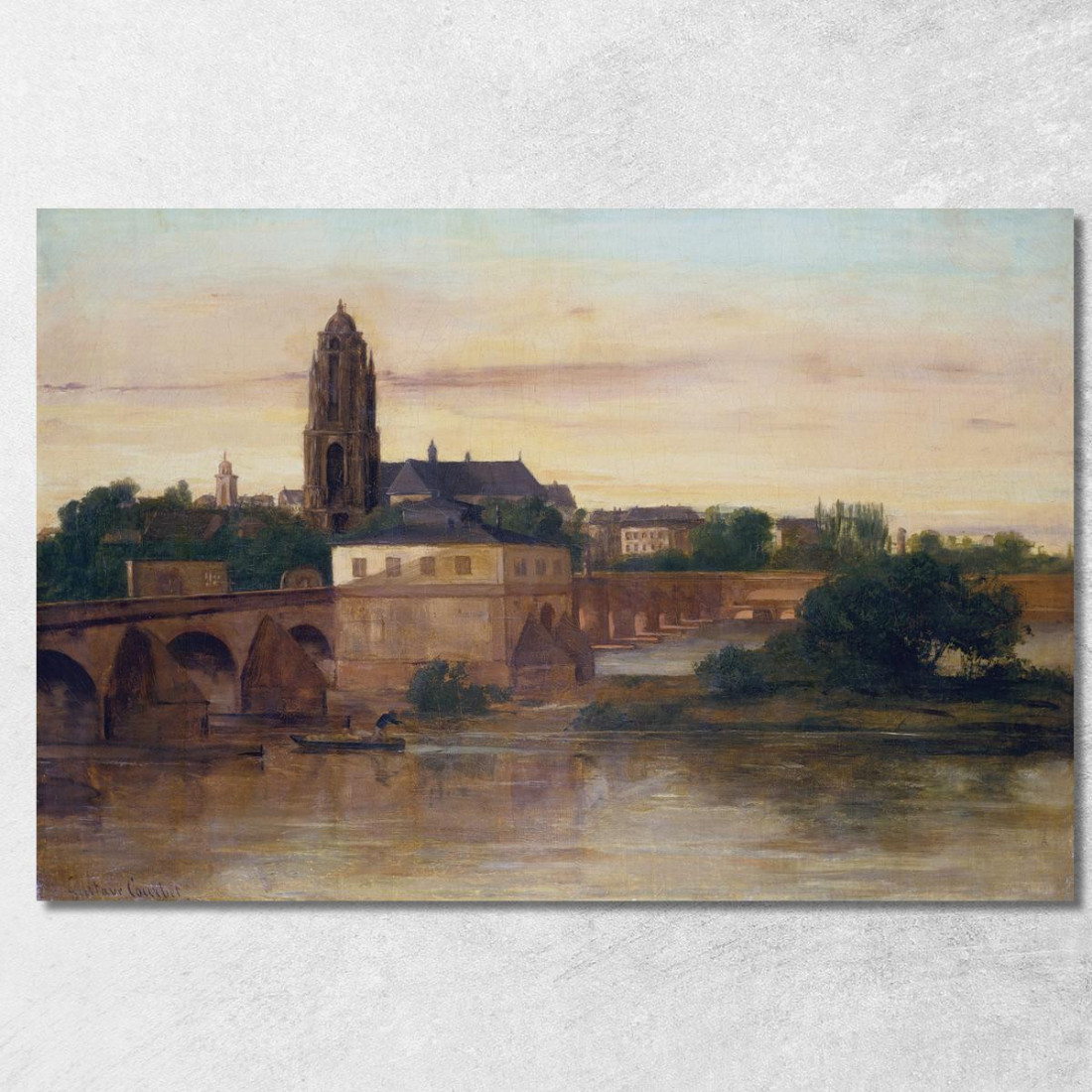 Veduta Di Francoforte Con Il Ponte Vecchio Da Sachsenhausen Gustave Courbet cg192 quadro stampato su tela Veduta Di Francoforte Con Il Ponte Vecchio Da Sachsenhausen Gustave Courbet cg192 quadro stampato su tela