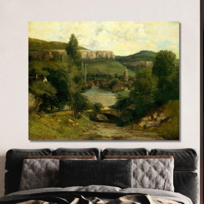 Veduta Di Ornans Gustave Courbet cg193 quadro stampato su tela
