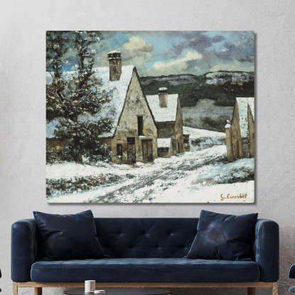 Bordo Del Villaggio In Inverno Gustave Courbet cg194 quadro stampato su tela
