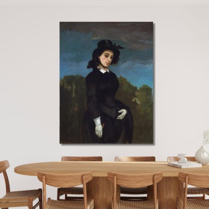 Donna In Abito Da Equitazione L Amazone Gustave Courbet cg198 quadro stampato su tela