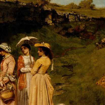 Giovani Signore Del Villaggio Gustave Courbet cg199 quadro stampato su tela