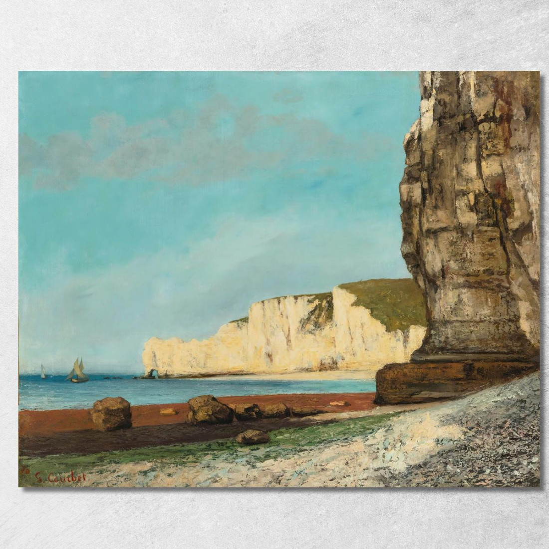 Étretat Les Cliffs Gustave Courbet cg201 quadro stampato su tela Étretat Les Cliffs Gustave Courbet cg201 quadro stampato su tela
