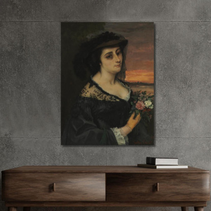 La Signora Laura Borreau Gustave Courbet cg202 quadro stampato su tela