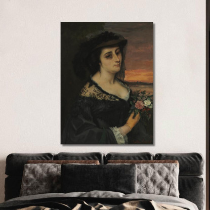 La Signora Laura Borreau Gustave Courbet cg202 quadro stampato su tela