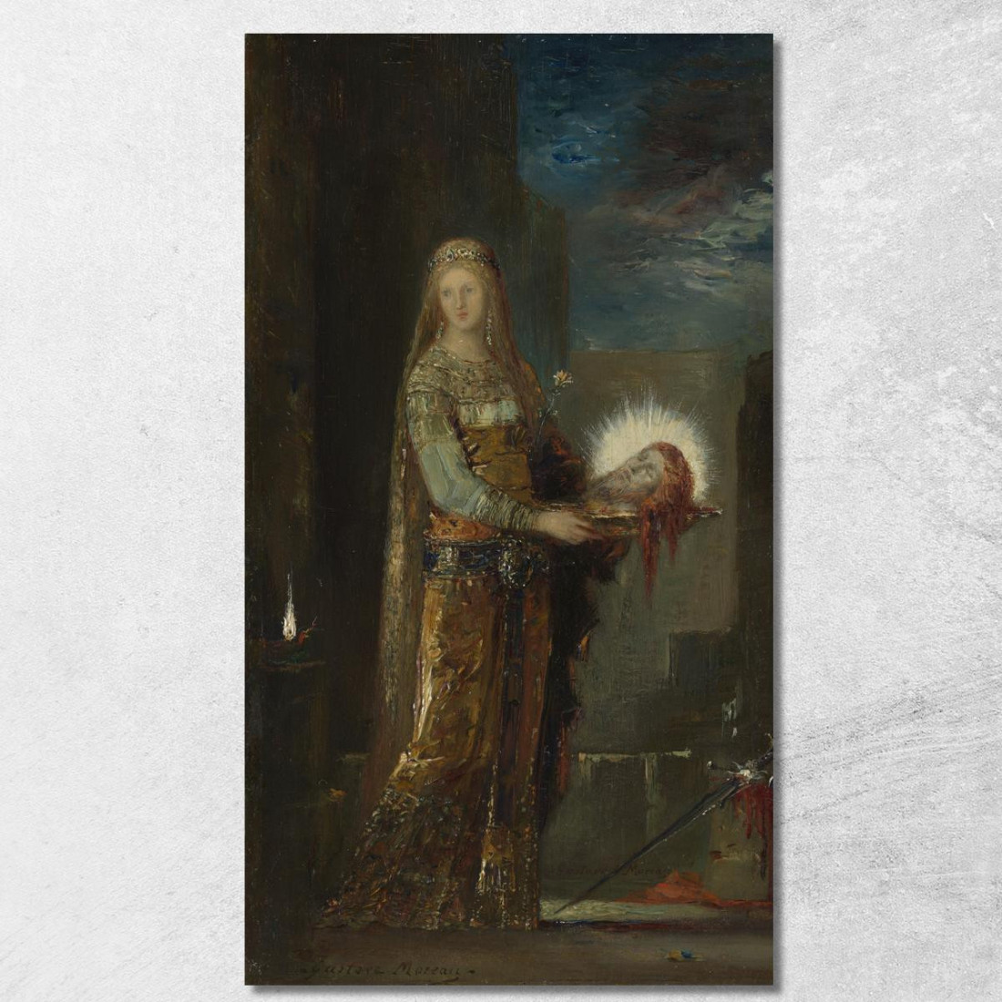 Salomè Con La Testa Di Giovanni Battista Gustave Moreau gmr34 quadro stampato su tela Salomè Con La Testa Di Giovanni Battista Gustave Moreau gmr34 quadro stampato su tela