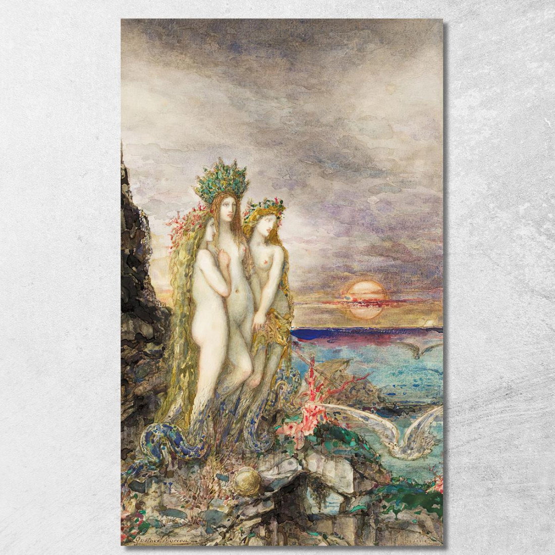 Le Sirene Gustave Moreau gmr46 quadro stampato su tela Le Sirene Gustave Moreau gmr46 quadro stampato su tela