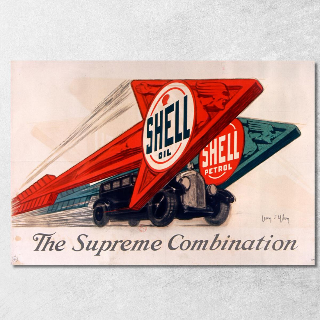 Olio Shell Benzina Shell La Combinazione Suprema Jean d'Ylen jyl23 quadro stampato su tela Olio Shell Benzina Shell La Combinazione Suprema Jean d'Ylen jyl23 quadro stampato su tela