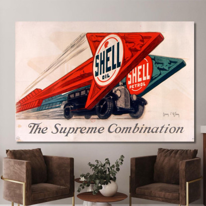Olio Shell Benzina Shell La Combinazione Suprema Jean d'Ylen jyl23 quadro stampato su tela