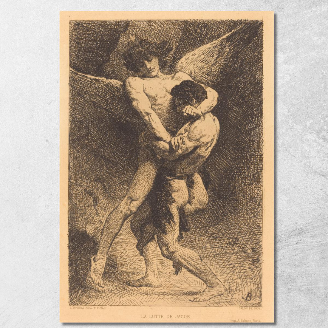 La Lutte De Jacob Giacobbe Lotta Con L'Angelo Léon Bonnat lbn15 quadro stampato su tela La Lutte De Jacob Giacobbe Lotta Con L'Angelo Léon Bonnat lbn15 quadro stampato su tela