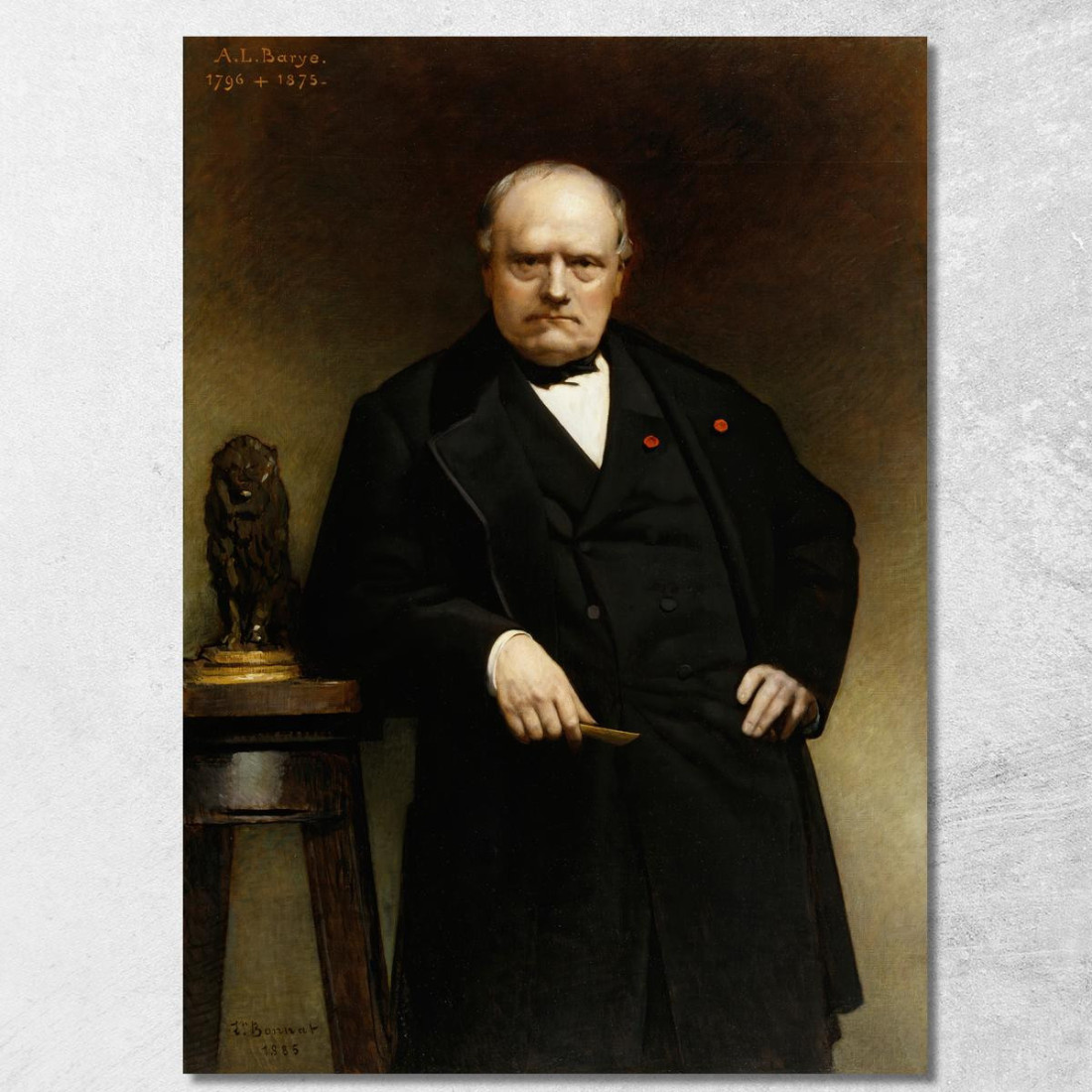 Ritratto Di Barye Con Un Modello In Cera Di Leone Seduto Léon Bonnat lbn29 quadro stampato su tela Ritratto Di Barye Con Un Modello In Cera Di Leone Seduto Léon Bonnat lbn29 quadro stampato su tela