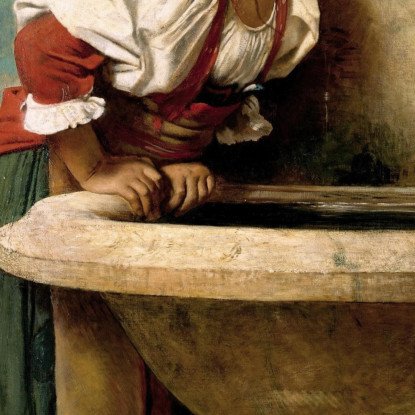 Ragazza Romana Alla Fontana Léon Bonnat lbn35 quadro stampato su tela