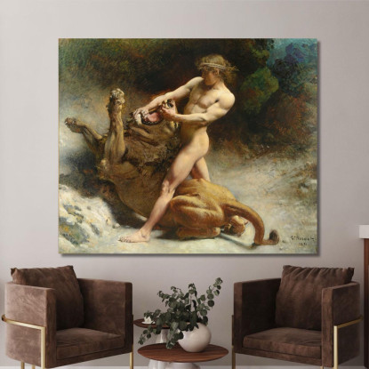 La Giovinezza Di Sansone Léon Bonnat lbn36 quadro stampato su tela