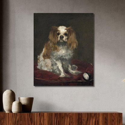 Un King Charles Spaniel Édouard Manet emt3 quadro stampato su tela