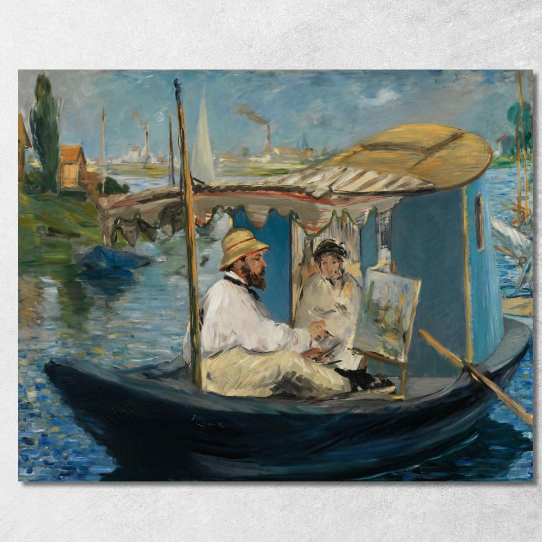 Claude Monet Dipinge Nel Suo Studio Édouard Manet emt26 quadro stampato su tela Claude Monet Dipinge Nel Suo Studio Édouard Manet emt26 quadro stampato su tela