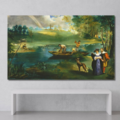 Pesca Édouard Manet emt29 quadro stampato su tela