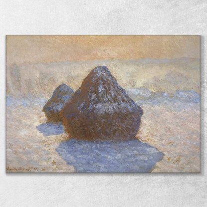 Mucchi Di Fieno - Effetto Neve Claude Monet mnt245 quadro stampato su tela