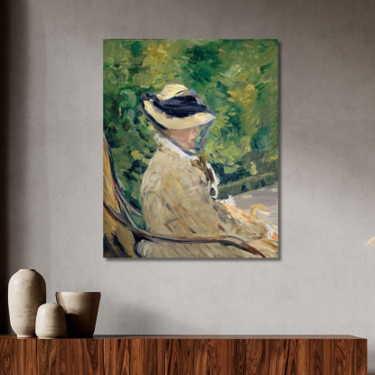 Madame Manet Suzanne Leenhoff Al Bellevue Édouard Manet emt60 quadro stampato su tela