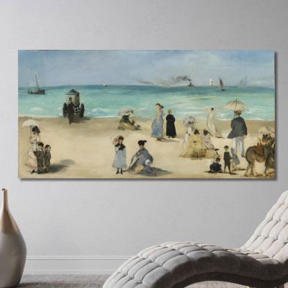 Sulla Spiaggia Boulogne-Sur-Mer Édouard Manet emt69 quadro stampato su tela