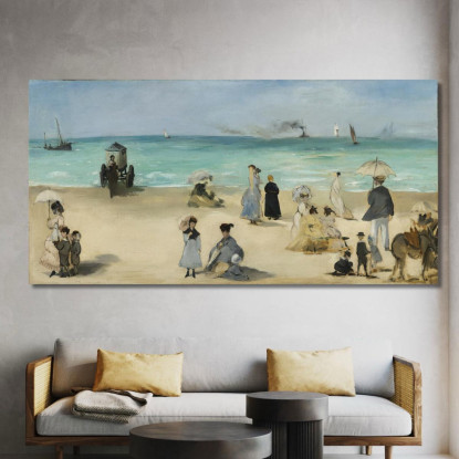 Sulla Spiaggia Boulogne-Sur-Mer Édouard Manet emt69 quadro stampato su tela