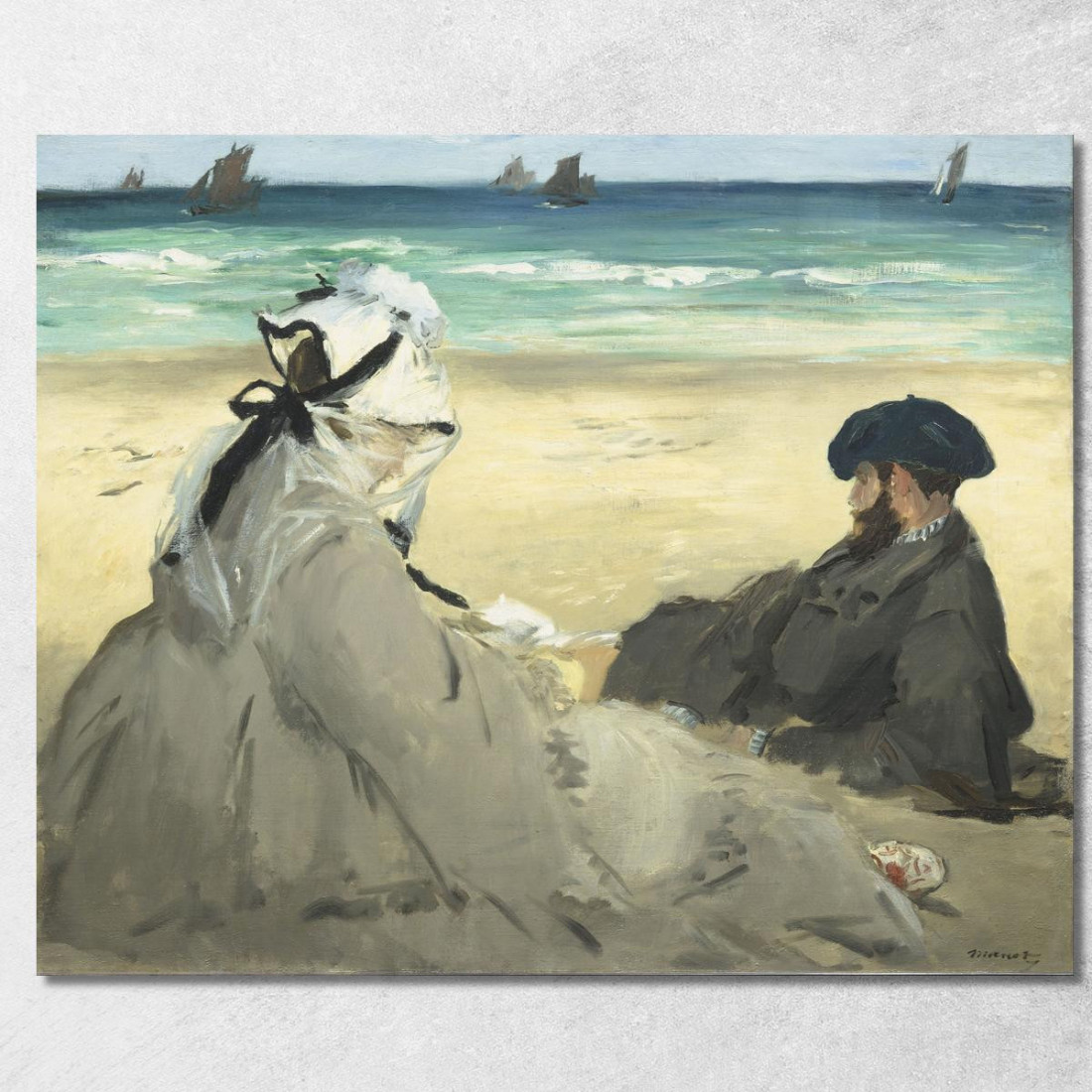Sulla Spiaggia Édouard Manet emt70 quadro stampato su tela Sulla Spiaggia Édouard Manet emt70 quadro stampato su tela